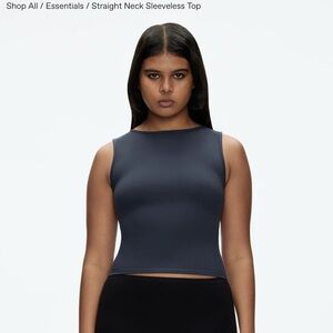 Tank Air straight neck sleeveless top